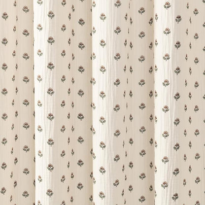 Peri Home Block Print Gauze Shower Curtain 72 x 72 inches Multi 1-Piece | Cotton Fabric, Bathroom