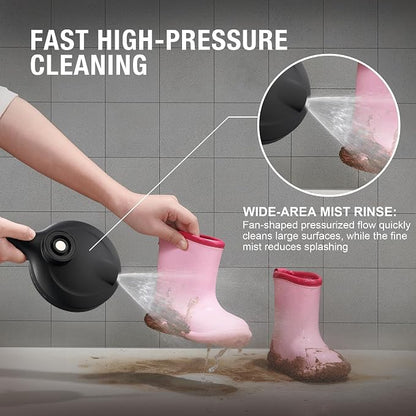 Handheld Shower Head with Magnetic Docking System | 9-Function High Pressure Detachable Shower Head, 5-inch Showerhead with 72 Inch Hose, Remote Dock, Matte Black, SH180-MB-D