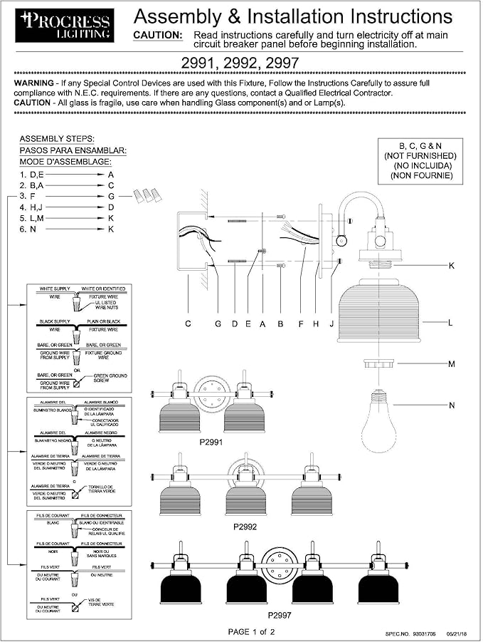 Progress Lighting Archie Collection 3-Light Clear Double Prismatic Glass Coastal Bath Vanity Light Polished Chrome