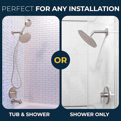 HammerHead Showers Solid Metal Single-Handle Trim Kit with Rough-In Shower Valve, Volume and Temperature Control, Pressure Balance, Polished Brass