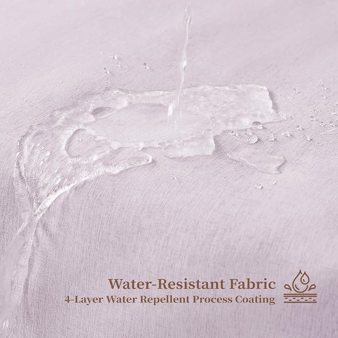 BTTN Lavender Boho Scalloped Linen Textured Cloth Shower Curtain Set, 72x72 | 230GSM Waterproof Polyester, Heavy Duty Fabric, 12 Plastic Hooks, Modern Farmhouse Style, Machine Washable, Bathroom Decor