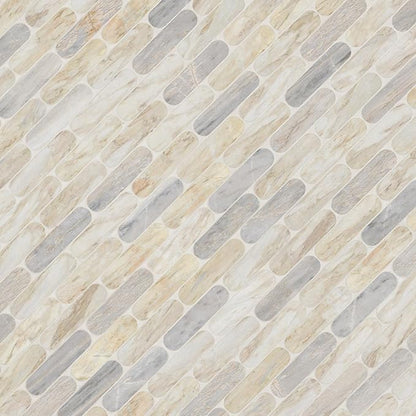 MSI Angora Ellipse 12 in. x 12 in. Polished Marble Mosaic Floor and Wall Tile for Bathroom, Kitchen Backsplash, Accent Wall Tile, and Shower Wall Tile