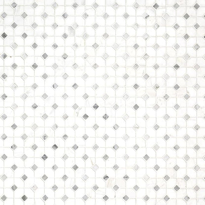 MSI Bianco Dolomite Dotty Polished Marble Mesh-Mounted Mosaic Tile for Kitchen Backsplash, Bathroom Wall, Accent Wall, and Shower