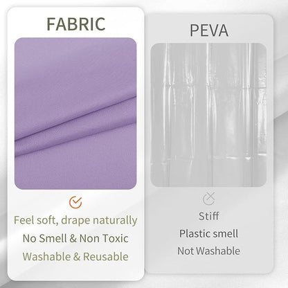 ALYVIA SPRING Waterproof Fabric Shower Curtain Liner Lavender Purple, 72x72 | 3 Magnets, Soft Cloth & Hotel Quality, Machine Washable, Light-Weight, Standard Size