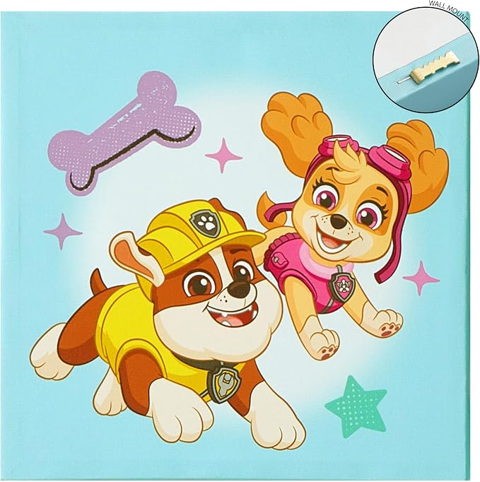 Nickelodeon Paw Patrol 4 Pack Square Canvas Wall Art Set, 11''x11'' each