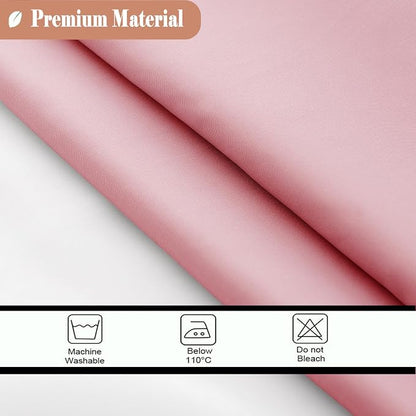 UFRIDAY Extra Long Pink Shower Curtain Liner 72x84 inches,Washable Polyester Shower Curtains for Bathroom with See Through Mesh Window and Hooks