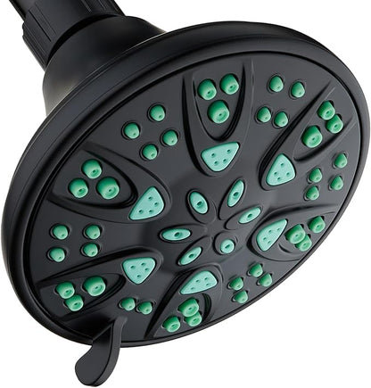 AquaDance Antimicrobial – Anti-Clog High-Pressure 6-Setting Shower Head with Microban Nozzle Protection from Growth of Mold, Mildew & Bacteria for Stronger Shower! 4" Coral Green