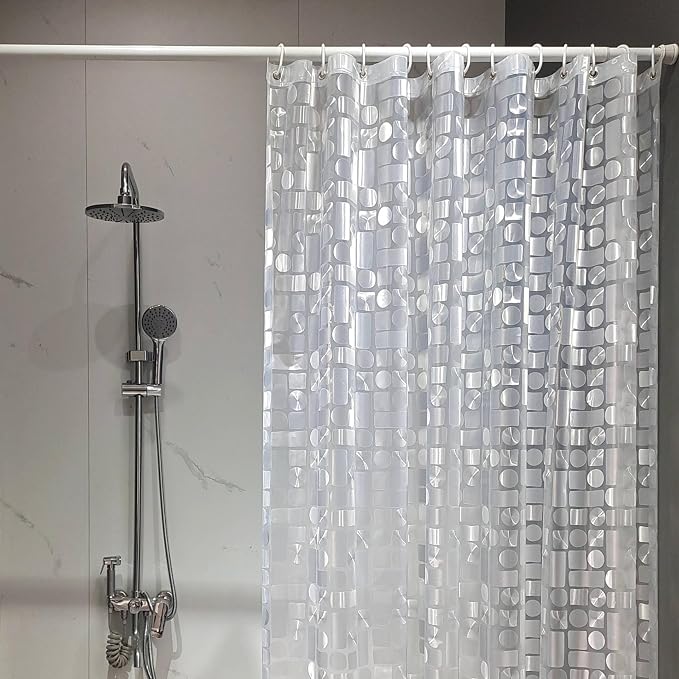 Shower Curtain Liner, 100% Waterproof Peva Shower Curtains with 3 Duty Heavy Bottom Magnets and 12 Rust Proof Grommets, 72x72 Weighted Shower Liner for Shower Stall, Bathtubs