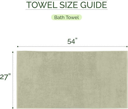 Elegant Comfort 100% Turkish Cotton Corduroy Ribbed Luxury Soft 2 Pack Bath Towels 27 x 54 Inch - Ultra Plush, Absorbent, Quick Dry, Hotel Spa Quality Towels for Bathroom Essentials, Mint Green