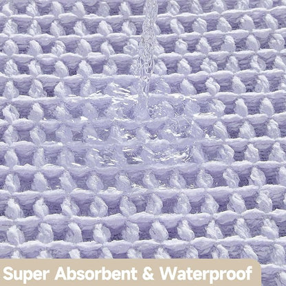 TYUU Waffle Bath Mat, Small Cute Bathroom Rug Non Slip 24x16 Lavender Cream | Super Absorbent Quick Dry Bath Rug, Non-Slip Backing, Soft Waffle Washable Farmhouse Bathroom Mats, Tub, Shower & Home Decor