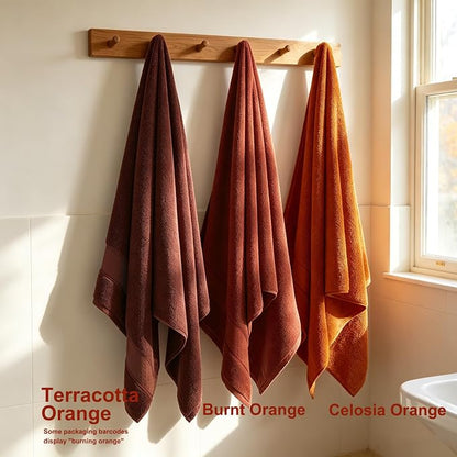 COZYART Bath Towel Set 6 PCS, Luxury 100% Turkish Cotton 650GSM Ultra Soft | Absorbent Quick Dry, OEKO‑Tex 100 Cert. Zero Twist Ring Spun Cotton, Plush Fluffy, Breathable Hotel Quality Bathroom Towels