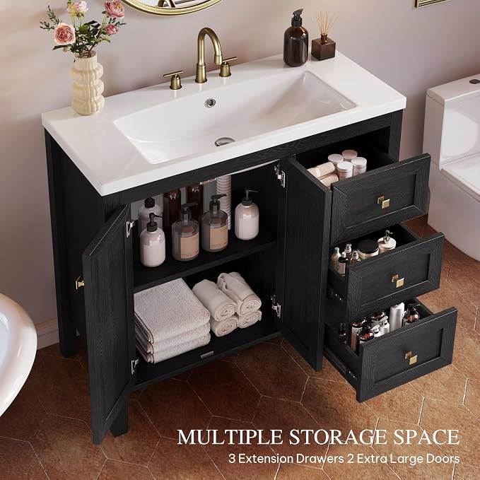DWVO 36 Inch Bathroom Vanity with Sink | Bathroom Storage Cabinet