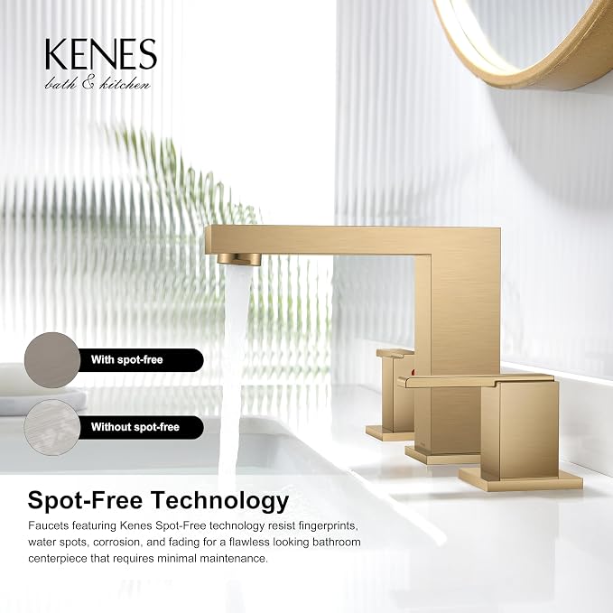 Champagne Bronze Widespread Bathroom Faucet 3 Hole Vanity Faucet | Bathroom Sink Faucet with Pop Up Drain & Supply Lines, Lead-Free cUPC & NSF Certified, 8 Inch Faucet for Vanity Restroom Sink