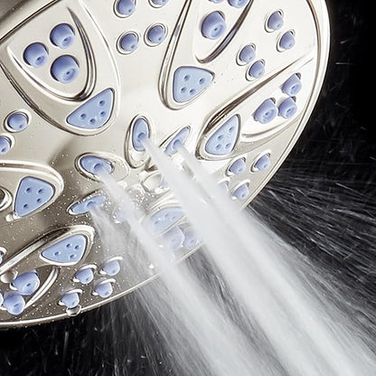 AquaDance Antimicrobial/Anti-Clog High-Pressure 6-setting Hand Shower with Nozzle Protection from Growth of Mold, Mildew & Bacteria for Stronger Shower! - Sunset Blue
