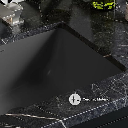 Plaisir 18.5" Rectangular Ceramic Undermount Bathroom Sink in Matte Gray