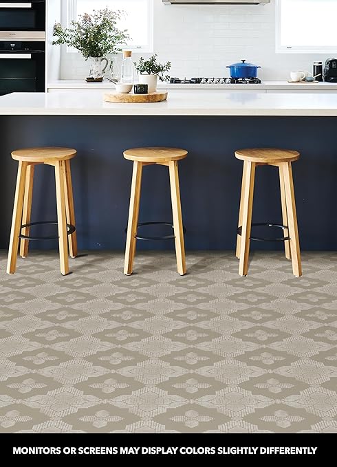 FloorPops Cream Sullivan Peel & Stick Floor Tiles, FP4279