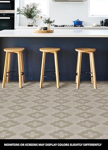 FloorPops Cream Sullivan Peel & Stick Floor Tiles, FP4279