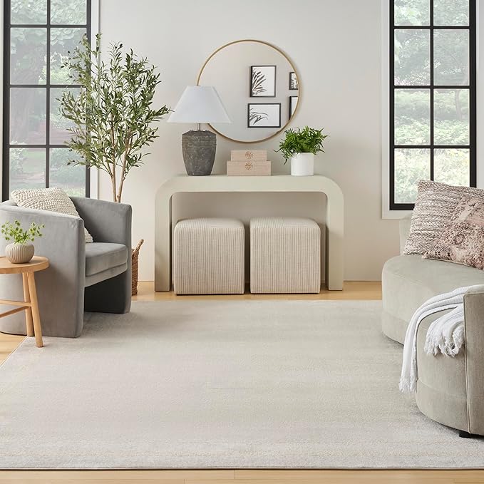Nourison Home Nourison Essentials Ivory Gold 9' x 12' Area Rug - Easy Clean, Non Shedding, Bed Room, Living Room, Dining Room, Kitchen (9' x 12')