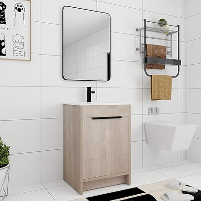 24" Modern Bathroom Vanity with Two Door and Sink (PLO, 24 * 18)