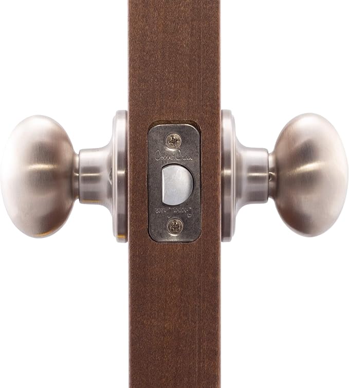 Copper Creek EK2020SS Egg Door Knob, Passage Function, 1 Pack, in Satin Stainless