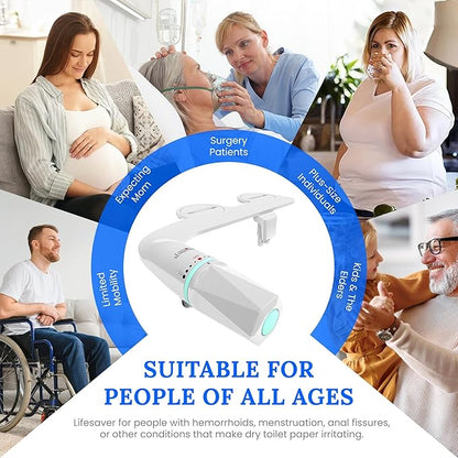Ultra-Slim Dual-Nozzle Bidet Attachment - Adjustable Cold Water Pressure, Stainless Steel, Hygiene Upgrade,Non-Electric Bidet，Fluorescent White (Fluorescent White)