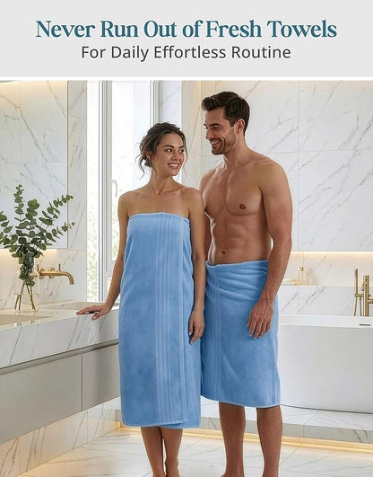 Casa Platino 100% Cotton 4 Pack Bath Sheets (36"x72") - Ring Spun Cotton Extra Large Bathroom Towels - Quick Dry, Soft & Absorbent Oversized Bath Towels - Machine Wash in Cold Water - Cerulean Blue