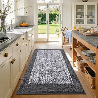 48x32 Large Bathroom Rugs Washable Non Slip, Grey Bath Mat for Bathroom Floor Tub, Soft Absorbent Quick Dry Mats for Shower, Bathtub,Home Decor