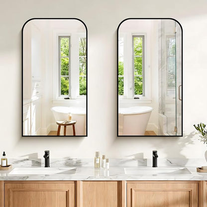 COFENY Bathroom Mirror, 20x36 inch Black Rectangle Wall Mounted Mirror with Thin Frame, Bathroom Vanity Mirrors for Over Sink, Entryway, Living Room, Bedroom