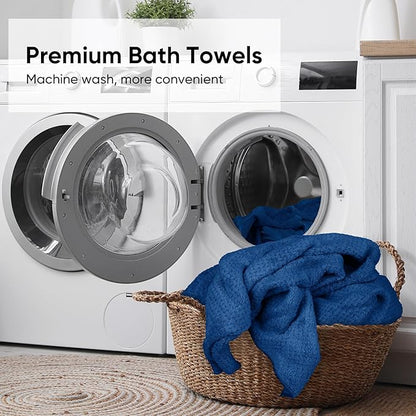 HOMEXCEL 6PK Bath Towel Set, 24x48 in, Absorbent&Quick Dry Towels for Hotel | Ultra Soft, Lightweight Towels for Bathroom, Spa and Beauty Parlor, Blue