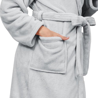 Fluffy Soft Robes for Women, Warm Fleece Womens Robe, Cozy Bathrobe | Plush Bathrobe for Women, Long Fuzzy Lightweight Bath Robe with Pockets for Shower Spa Hotel House Pool