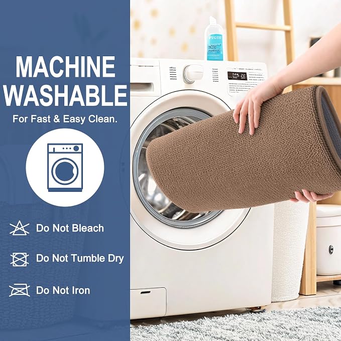 OLANLY Memory Foam Small Bathroom Rugs 24x16, Absorbent Bath Mat, Mocha | Soft Quick Dry Bath Rugs, Non-Slip Carpet, Machine Washable Mat for Bathroom Floor, Tub and Shower, Home Decor Accessories