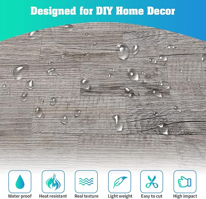 2026 New Upgrade Peel and Stick Backsplash Tile, Peel and Stick 11.34" X 11.57" Wall Tile for Kitchen, Bathroom, Fireplace, Laundry (Grey Rustic, 10 Packs)