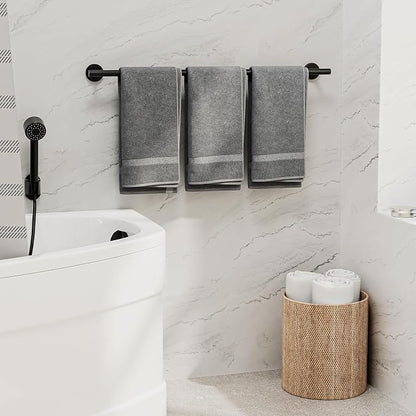 Matte Black Towel Bar, 30 Inch Bathroom Towel Rack | (Total Length 32-Inch), Towel Holder Wall Mounted, Thicken SUS304 Stainless Steel Towel Rod Modern Home Decor