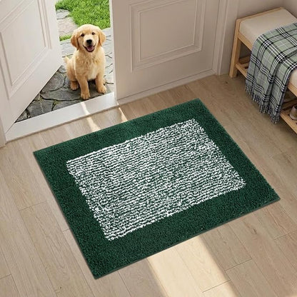Bathroom Rugs 24x17 Non Slip Washable, Dark Green Bath Mat for Bathroom Floor Tub, Soft Absorbent Quick Dry Mats for Shower, Bathtub,Home Decor