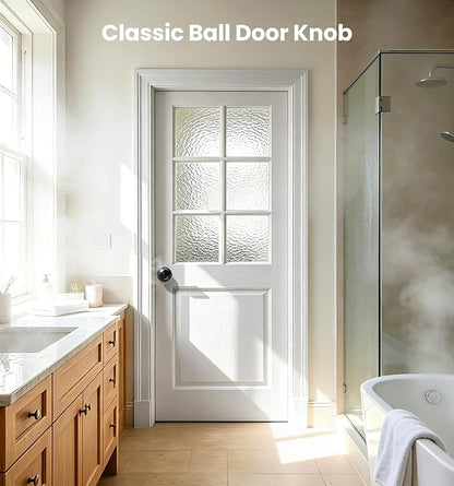 Veise 3 Pack Privacy Interior Door Knobs for Bed & Bathroom, Matte Black | ANSI Grade 3, Keyless, Easy Installation, Thumb Lock Emergency Release, Rust & Fingerprint-proof, Reversible,Classic