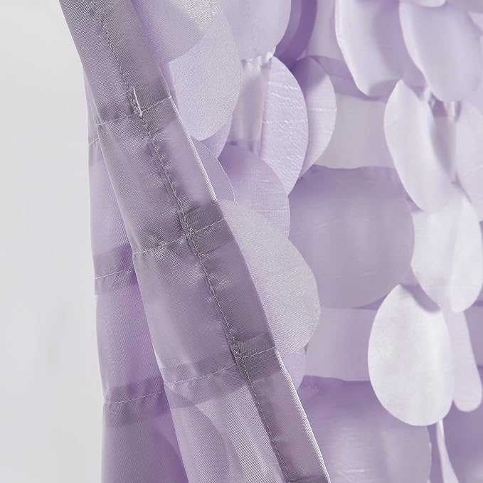 Lush Decor Gigi Valance Curtain Single 70" W x 14" L Lilac - Purple Valances for Windows - Vintage Kitchen Curtains - Glam Decor - Bathroom Valance