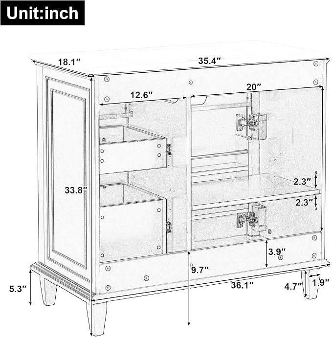 36" Bathroom Vanity with Ceramic Sink Top, Soft-Close Door & Flip Drawers, Freestanding Storage Cabinet W/Adjustable Shelf, Solid Wood Frame for Bathrooms, Powder Room, Guest Bath,Black