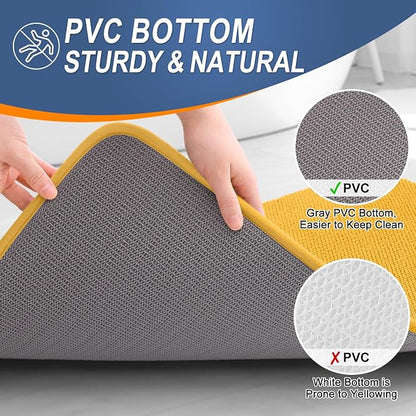 OLANLY Memory Foam Bathroom Rugs 36x24, Absorbent Bath Mat, Golden Yellow | Soft Quick Dry Bath Rugs, Non-Slip, Machine Washable Carpet for Bathroom Floor, Tub and Shower, Home Decor Accessories