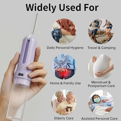 Portable Bidet for Travel,Personal Hygiene Sprayer Bottle for Women Men | Mobile Bidet Portable for Toilet,Electric Handheld High-Pressure Foldable USB-C Battery-Powered