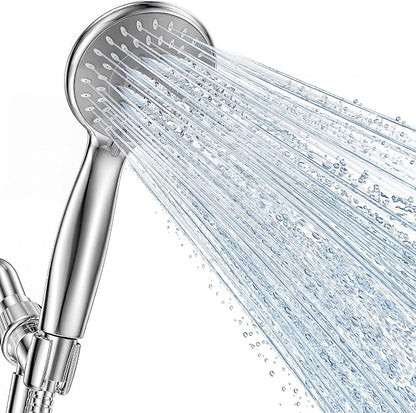 High Pressure Handheld Shower Head for Low Water Pressure Homes | 5 Shower Modes, 1-Min Quick Installation, 59” Stainless Steel Hose, Angle Adjustable Holder, for Kids, Pets, Parents, Family