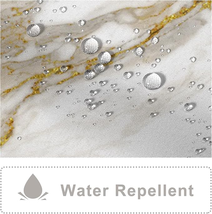 AWERT Abstract Minimalism White and Gold Ink Art Marble Shower Curtain for Bathroom Modern High Definition Printing Waterproof Shower Curtain with Hooks Bathroom Decor 72x78inch