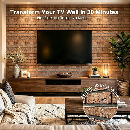 3D Brick Wall Panels Peel and Stick,10Pcs Self Adhesive PVC Tiles | 11.81*11.81 Inch, Waterproof, Self-Adhesive Wall Tiles, Wallpaper for Accent Walls, Kitchen, Bathroom, Bedroom, Office Decor