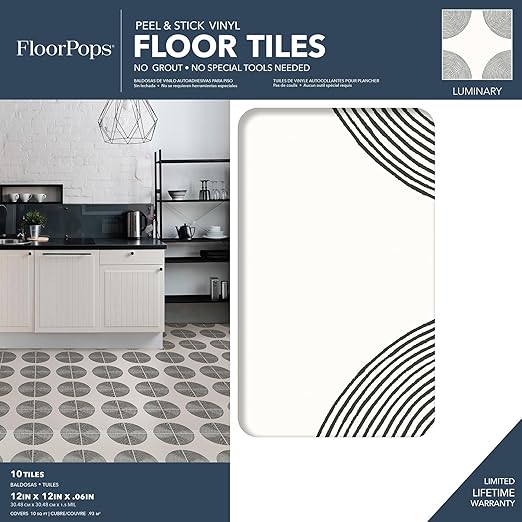 FloorPops Luminary adhesive Peel & Stick Vinyl Floor Tiles