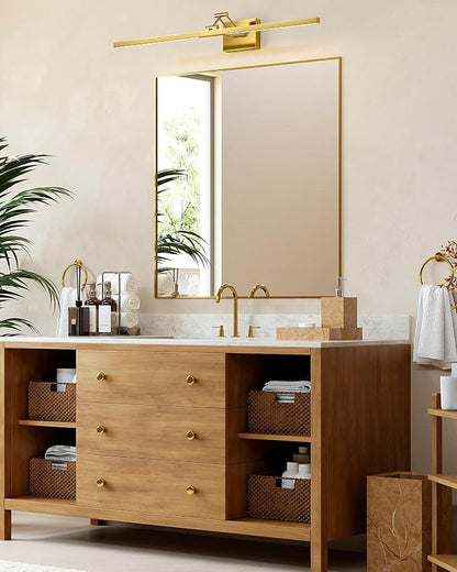 VONLUCE 36" LED Bathroom Vanity Light, 3CCT Modern LED Vanity Lights with 360° Rotatable Head Swing Arm, 15.4W Bathroom Light Fixture Over Mirror, LED Lights for Bathroom Bedroom, Brushed Gold | 3CCT, Flicker-free, 360° Rotatable Head & Swing Arm, IP44...