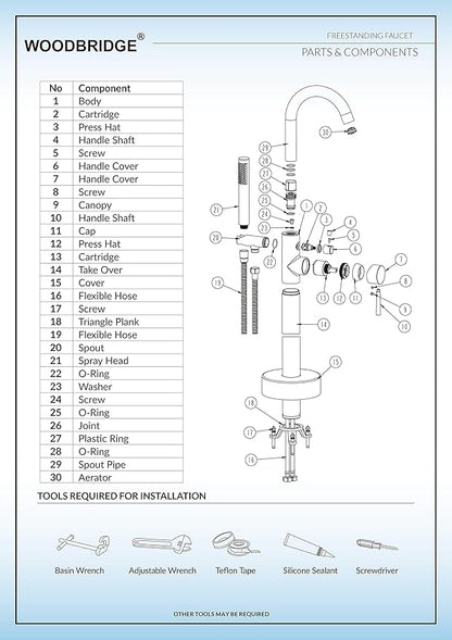 WOODBRIDGE B BathTub Faucet, F-0001 Brushed Nickel