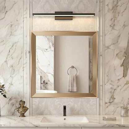 DESBING 24"x24" Gold Bathroom Mirrors for Over Sink | Tempered Glass, Metal Frame, Rectangle Vanity Wall Mirror for Bathroom, Living Room, Bedroom, Horizontally or Vertically