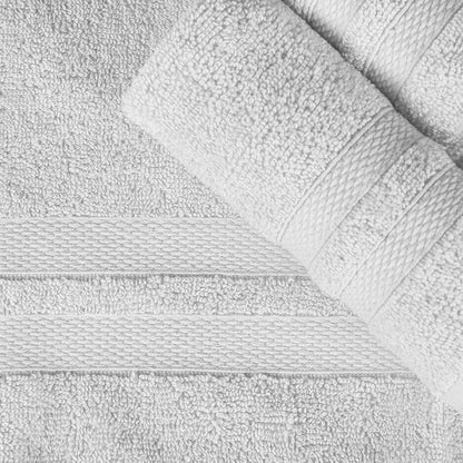 Superior Ultra-Soft 3-Piece Cotton Towel Set, Daily Use for Bathroom, Guest Room, Quick Dry, Set Includes 1 Bath Towel, 1 Hand Towel, and 1 Washcloth, Essential Plush Towels for Home - Silver