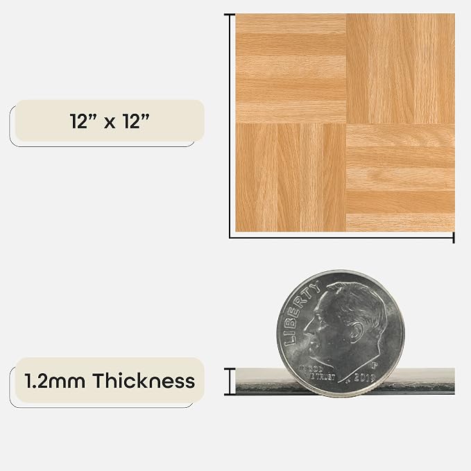 Nexus Self Adhesive 12-Inch Vinyl Floor Tiles, 20 Tiles, 12 x 12 in | Decorative Tile Format: Dimensional Tile Texture Adds Coordinated Finish Detail.