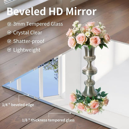 CILIBER Beveled Mirror, 30x60 Large Frameless Bathroom Mirrors for Wall, 3mm Tempered Glass Rectangle Vanity Mirror with Beveled Edge, Crystal-Clear, Hangs Horizontally or Vertically