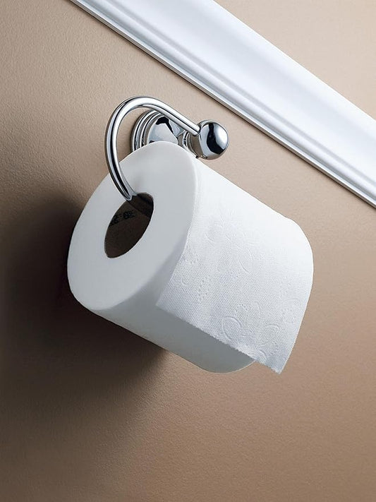 Moen Preston Collection Chrome Single Post Toilet Paper Holder, Wall Mounted Hanging Toilet Tissue Storage, DN8408CH (Pack of 4)